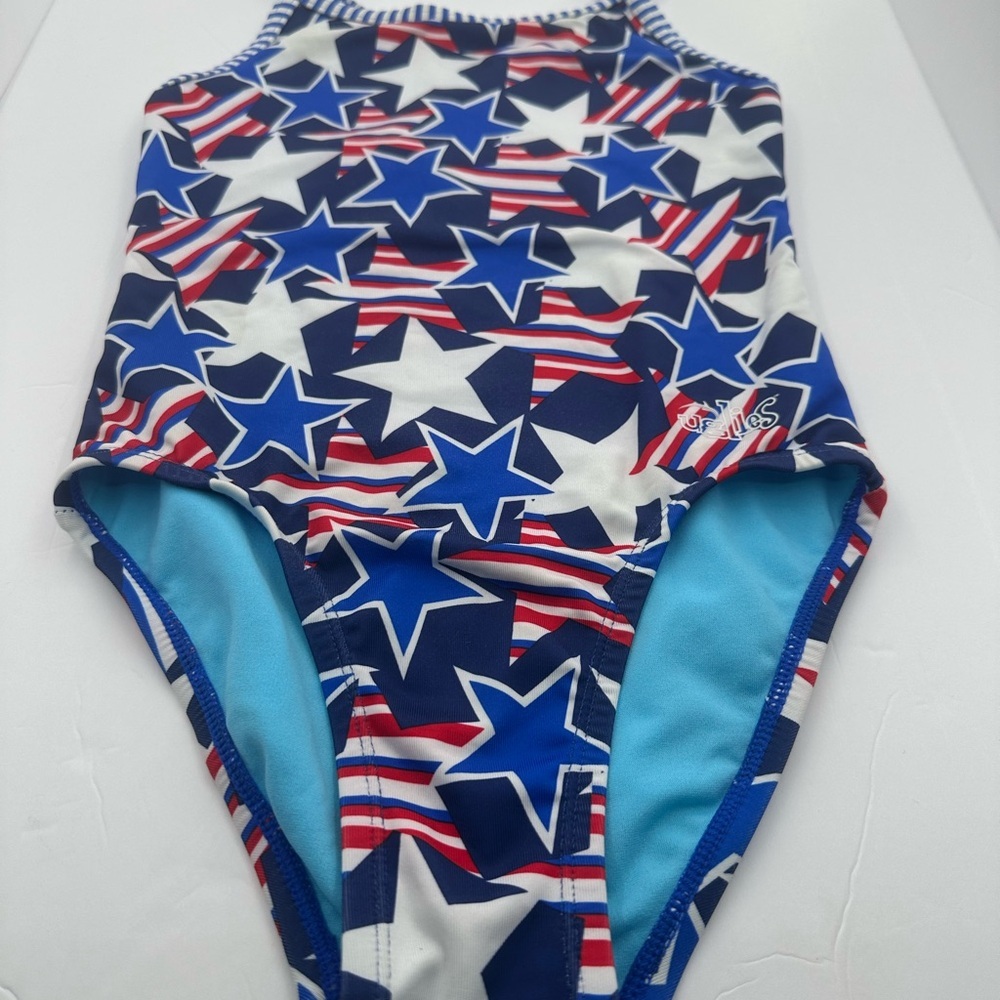 Dolfin  Uglies Blue and White Girls One-Piece Swimsuit